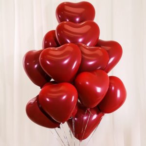 10pc 12Inch Red Love Heart Latex Balloon