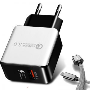 QC3.0 USB Charger EU Plug 18W Quick Charge