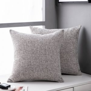 Solid Color Linen Sofa Pillow Cushion Living Room Pillow Cover