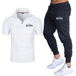 Mens Yes Boss POLO Shirt Fashion Short Sleeve Shorts Suit