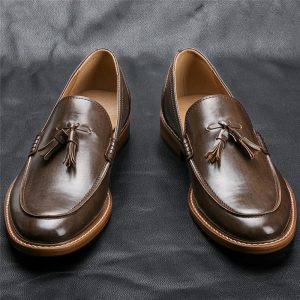 Men Casual Shoes Leather Loafers Business Dress Formal Shoes