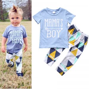 Children’s Clothing Boy Suit T-Shirt Blue Baby Two-Piece Suit