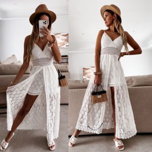 Sling Stitching Casual Jumpsuit Hollow Jumpsuit