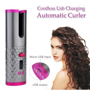 Cordless Automatic Hair Curler iron wireless Curling Iron USB Rechargeable Air Curler for Curls Waves LCD Display Ceramic Curly