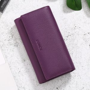 Ladies New European And American First Layer Leather Long Wallet