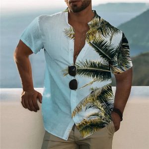New Summer Shirt Men’s Hawaiian Shirt Casual Fashion Street Short Sleeve