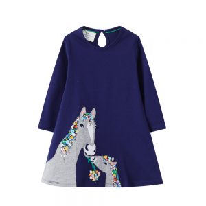 Long Sleeve Girls Dress Knitted A-line