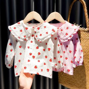 Girls Shirts 2020 Autumn Baby Print Long-sleeved Blouse Doll Shirts Spring and Autumn Clothes Baby Girls Blouse Girl Tops