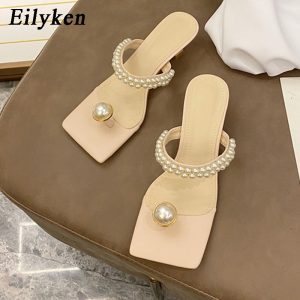 String Bead Womens Slippers