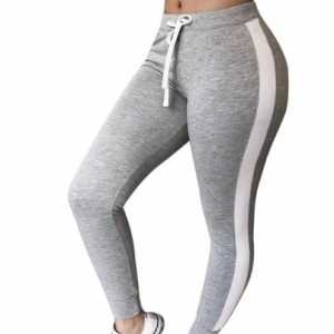 Women Running Pants Slim Fitness Leggings Patchwork Elastic