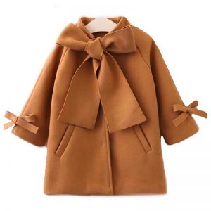 Fashion long sleeve foreign style medium length woolen coat