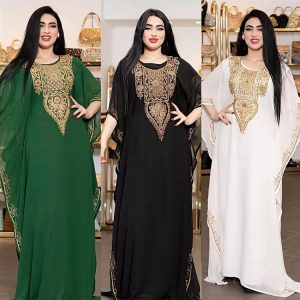 Women’s Dress Embroidered Lace Muslim Robe