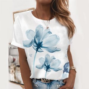 Women’s Casual Pullover Short Sleeve Crew Neck T-Shirt