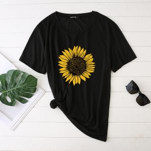 Sunflower Women’s T-Shirt Short Sleeve Top Round Neck New