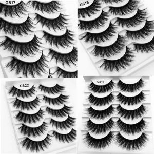 5Pairs 3D Mink Lashes False Eyelashes Natural Eyelash