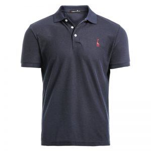 Man Polo Shirt Mens Casual Deer Embroidery Cotton