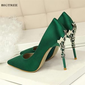 Metal Heel Flower High Shoes