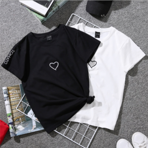 Summer Couples Lovers T-Shirt For Women Casual White Tops Tshirt