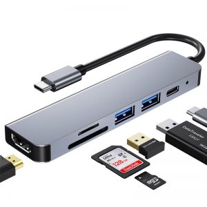 Mosible USB C Hub to HDMI-compatible Rj45 100M VGA Adapter OTG Thunderbolt 3 Dock with PD TF SD Jack3.5mm for Macbook Pro/Air M1