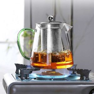 Colorful Heat-resistant glass Teapot 550ml With filter,tea pot Can be heated directly on fire Strainer Heat Coffee Pot Kettle