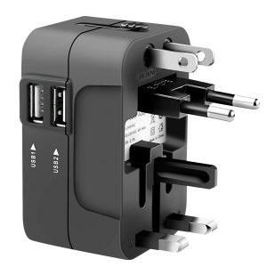 1PC Universal Travel Plug Adapter 2 USB Port World Travel er Adapter USB Charger New