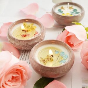 Flower Aromatherapy Candle Soy Wax Home Decorative Scented Candles Birthday Wedding Party Home Decoration Aroma Candles in A Jar