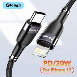 Elough PD 20W USB Type C Cable For iPhone 13 12 11 Pro Max Phone Fast Charging Cable Type C To Lighting Cable For iPad Macbook