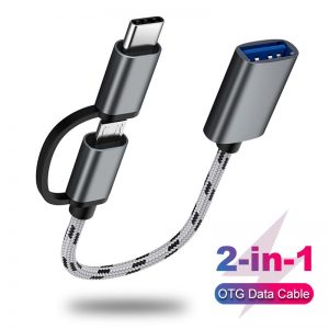 2 in 1 OTG Adapter Cable Nylon Braid