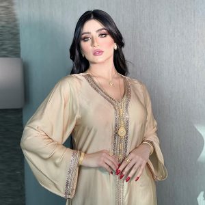 2021 Eid Mubarak Satin Silk Women Abaya Dress