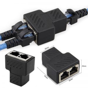 1 To 2 Ways RJ45 Female Splitter LAN Ethernet Network Cable