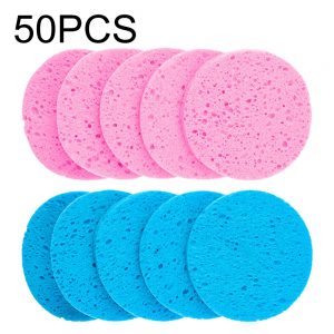 50/5PCS 6/7/8cm Compress Face Cleansing Makeup Remover Sponge Round Natural Wood Pulp Sponge Cellulose Cosmetic Puff
