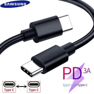 Original Samsung Type C To Type C Cable 3A USB3.2 Fast Charge 25w Galaxy S21 Ultra 5G S20 S10 Note 20 10 A71 A51 A90 Usbc Cable