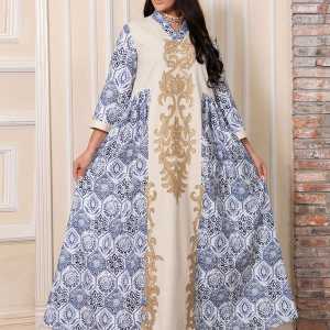 Sequins Imitation Linen Women Jalabiya