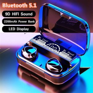 M10 TWS Wireless Headphones Waterproof 9D Stereo Bluetooth 5.1 Touch Cotrol LED Display Earbuds Headsets Quick-Charge Earphones