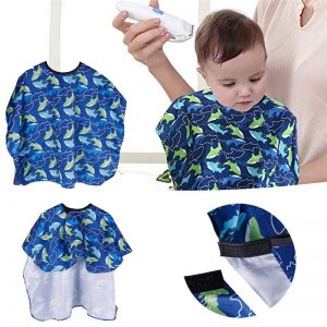Kids Haircut Cape Waterproof Hair Cutting Gown Cape Nylon Hairdresser Cape Sea Fish Patterned Barber for Kids Child Waterproof