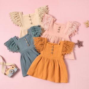 Spring Infant Children’s Solid Color Sleeveless Dress